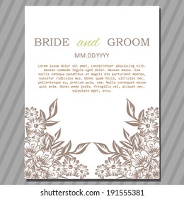 Wedding invitation cards with floral elements.