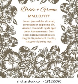 Wedding invitation cards with floral elements.
