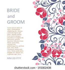 Wedding invitation cards with floral elements.