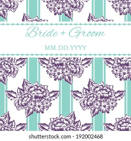 Wedding invitation cards with floral elements.