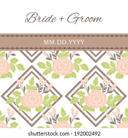 Wedding invitation cards with floral elements.