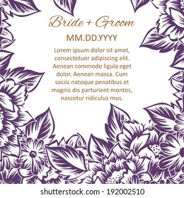 Wedding invitation cards with floral elements.