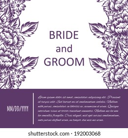 Wedding invitation cards with floral elements.