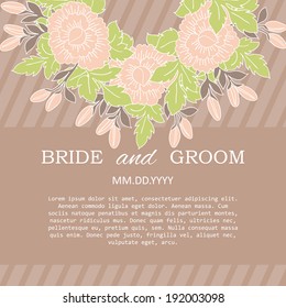 Wedding invitation cards with floral elements.