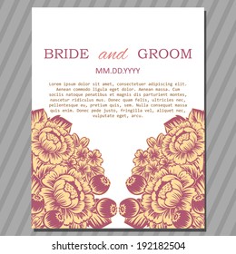 Wedding invitation cards with floral elements.