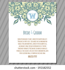 Wedding invitation cards with floral elements.