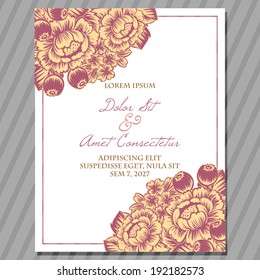 Wedding invitation cards with floral elements.