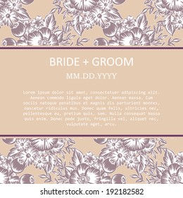 Wedding invitation cards with floral elements.