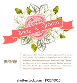 Wedding invitation cards with floral elements.