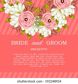 Wedding invitation cards with floral elements.