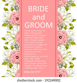Wedding invitation cards with floral elements.