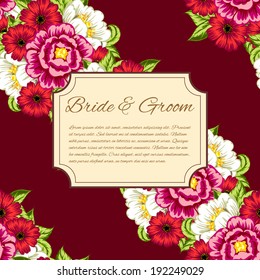 Wedding invitation cards with floral elements.