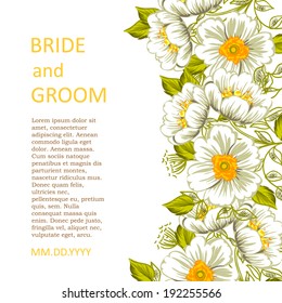 Wedding invitation cards with floral elements.