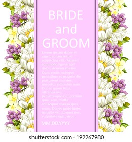 Wedding invitation cards with floral elements.