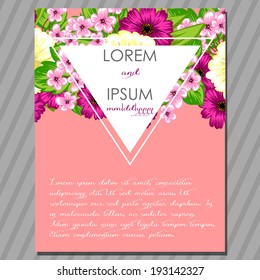 Wedding invitation cards with floral elements.