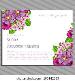 Wedding invitation cards with floral elements.