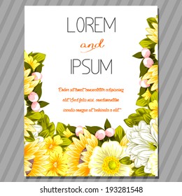 Wedding invitation cards with floral elements.