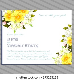 Wedding invitation cards with floral elements.