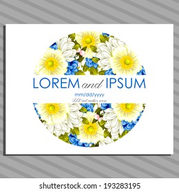 Wedding invitation cards with floral elements.