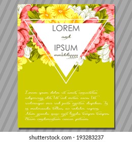 Wedding invitation cards with floral elements.