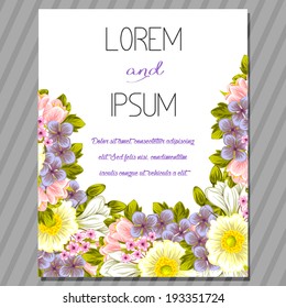 Wedding invitation cards with floral elements.