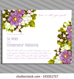 Wedding invitation cards with floral elements.