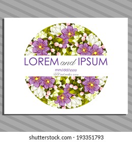 Wedding invitation cards with floral elements.