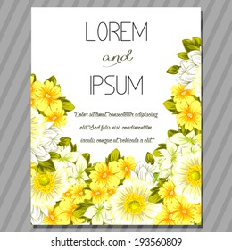 Wedding invitation cards with floral elements.