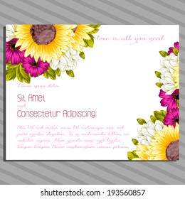 Wedding invitation cards with floral elements.