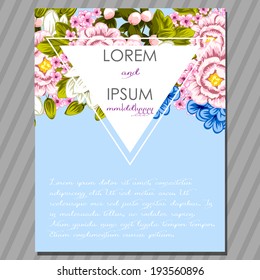 Wedding invitation cards with floral elements.