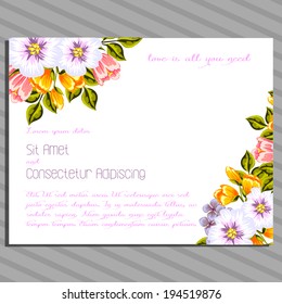 Wedding invitation cards with floral elements.