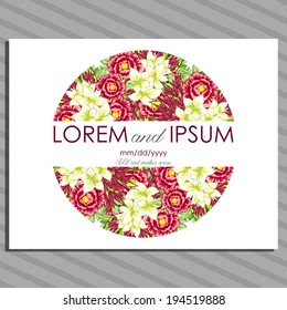 Wedding invitation cards with floral elements.