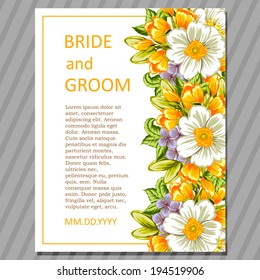 Wedding invitation cards with floral elements.