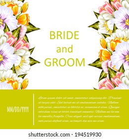 Wedding invitation cards with floral elements.