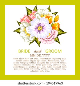 Wedding invitation cards with floral elements.