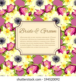 Wedding invitation cards with floral elements.