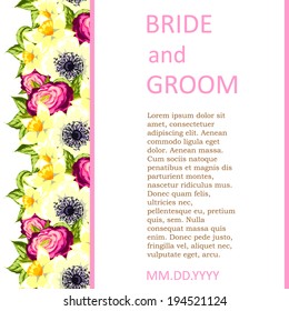 Wedding invitation cards with floral elements.
