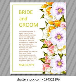 Wedding invitation cards with floral elements.