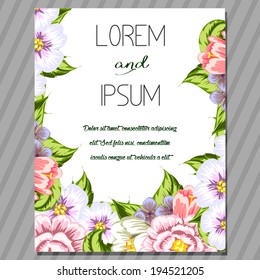 Wedding invitation cards with floral elements.