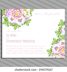 Wedding invitation cards with floral elements.
