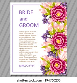 Wedding invitation cards with floral elements.