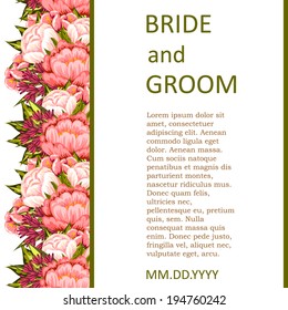 Wedding invitation cards with floral elements.