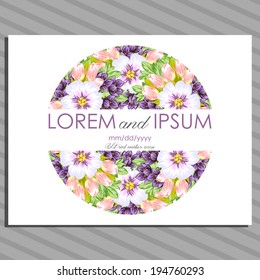 Wedding invitation cards with floral elements.