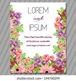 Wedding invitation cards with floral elements.