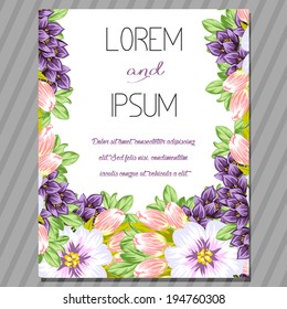 Wedding invitation cards with floral elements.