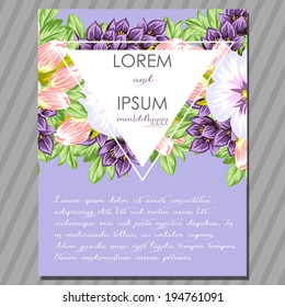 Wedding invitation cards with floral elements.