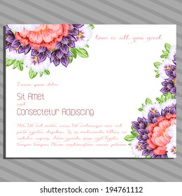 Wedding invitation cards with floral elements.