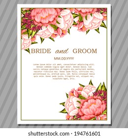 Wedding invitation cards with floral elements.