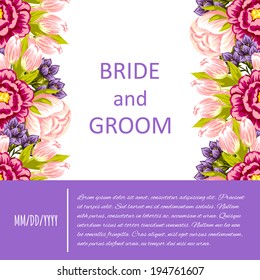 Wedding invitation cards with floral elements.