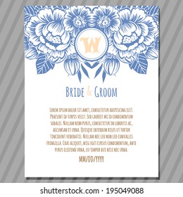 Wedding invitation cards with floral elements.